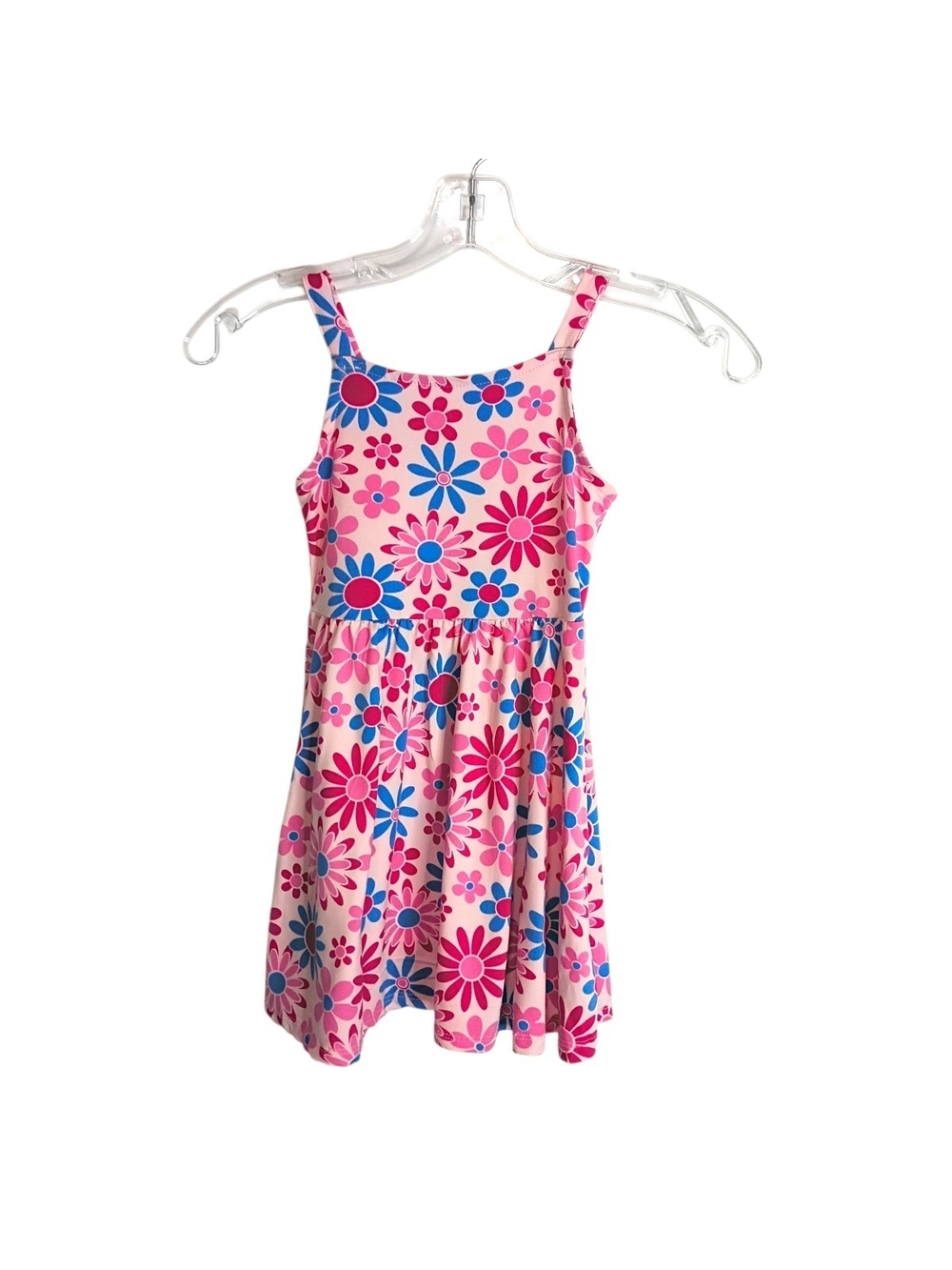 btween - Girls Pink Floral Tank Dress - Playful Daisy Print - Size 5